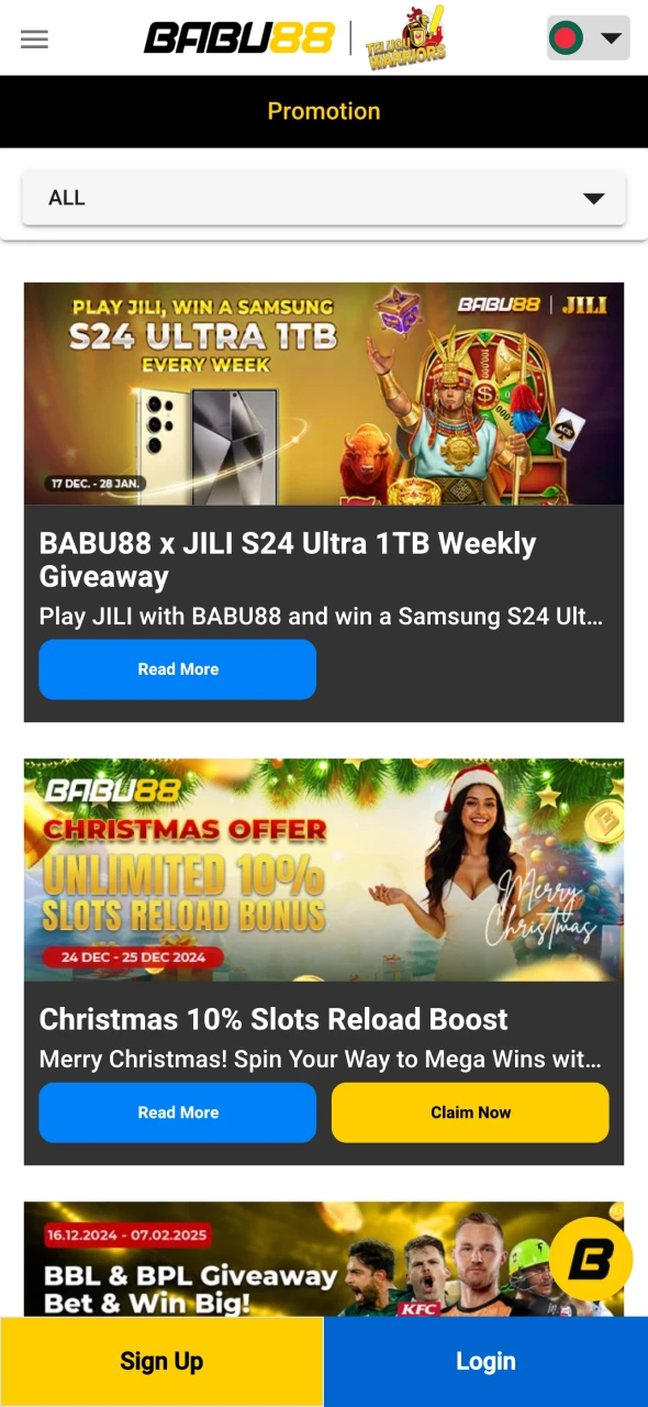 Get bonuses and promotions in official Babu88 app.