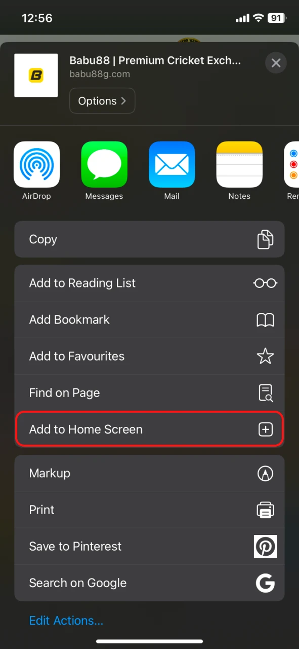 Add Babu88 shortcut to your phone's home screen.