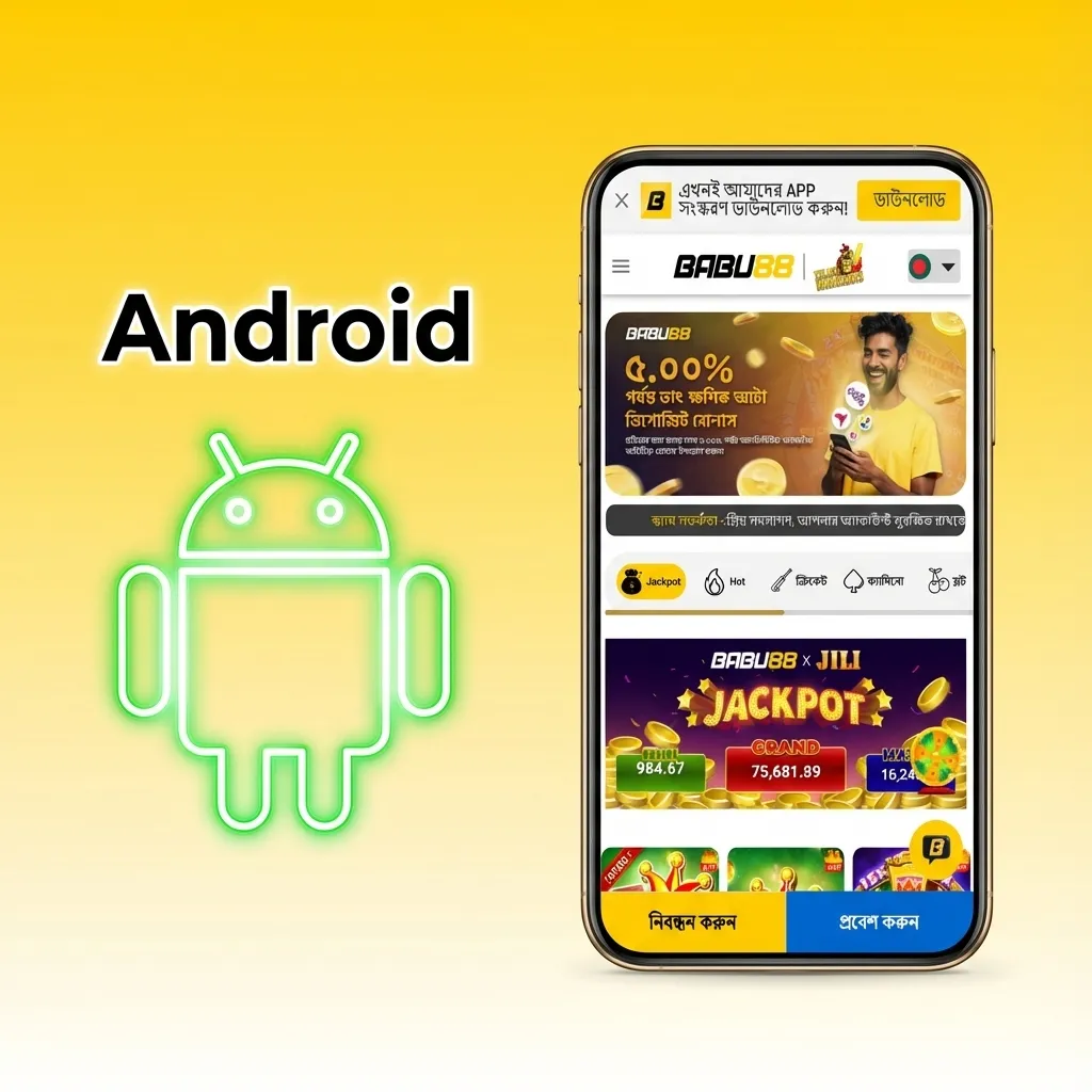 Android app download and installation steps shown on a Bangladeshi smartphone screen