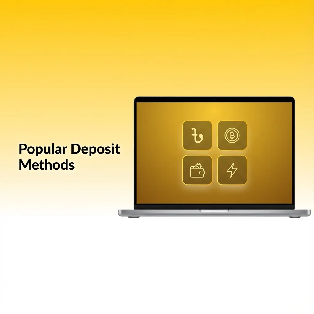 Icons of bKash, Nagad, Rocket, and bank cards highlighting popular deposit methods for Bangladeshi users