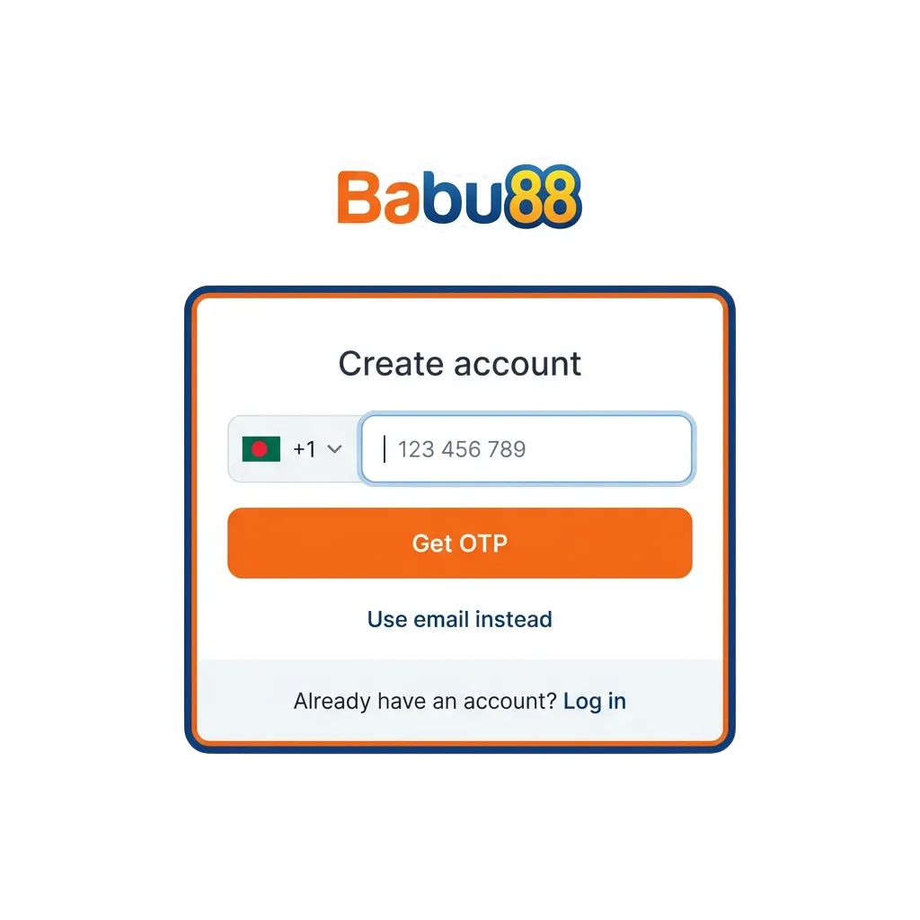 Illustration of Babu88 Bangladesh registration, login, and verification steps with security and welcome bonus highlights
