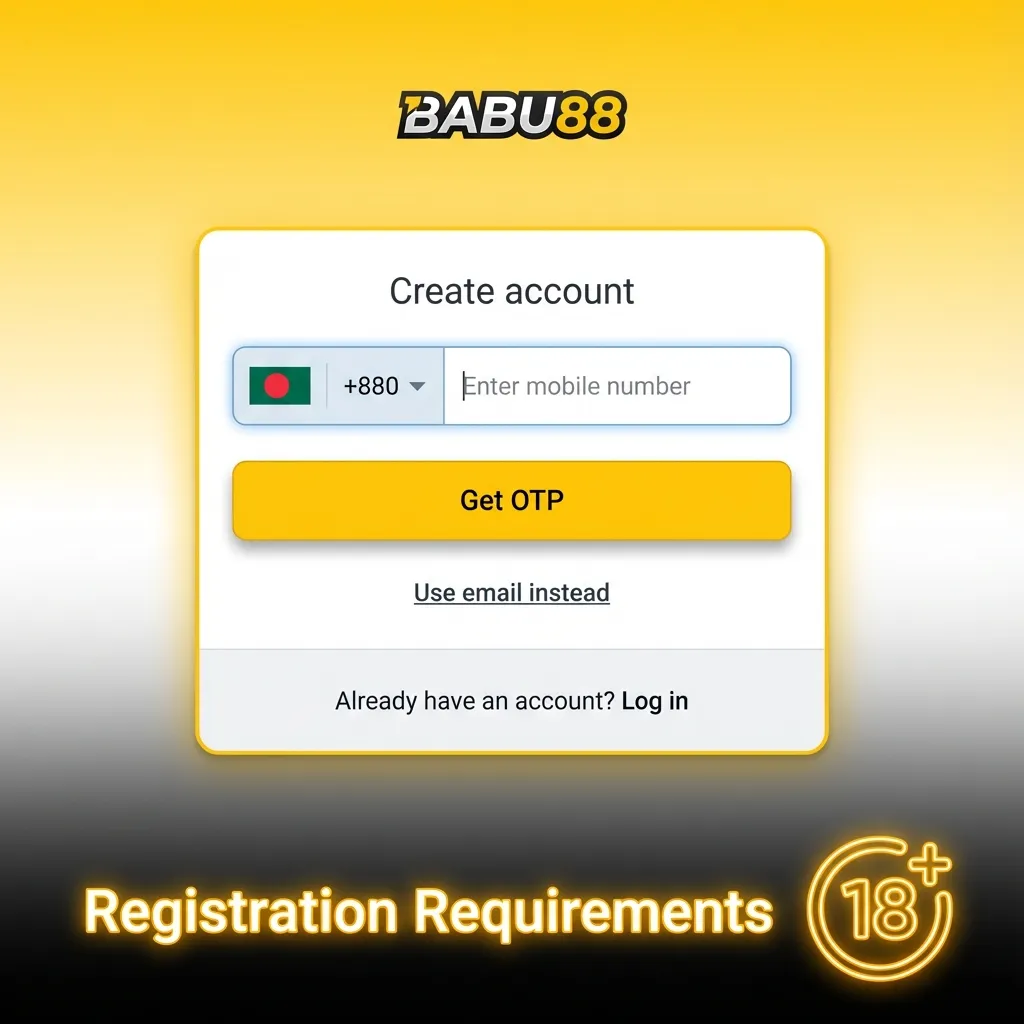Infographic titled “Registration Requirements” listing age, real data, one account, ID documents, and local access rules.