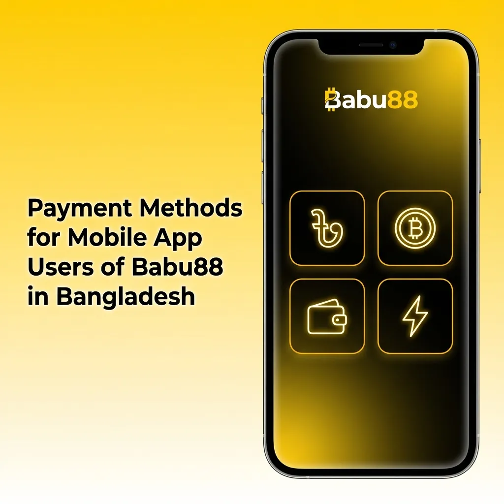 Infographic showing Babu88 Bangladesh mobile app with bKash and Nagad payment icons and text on local BDT deposits and withdrawals